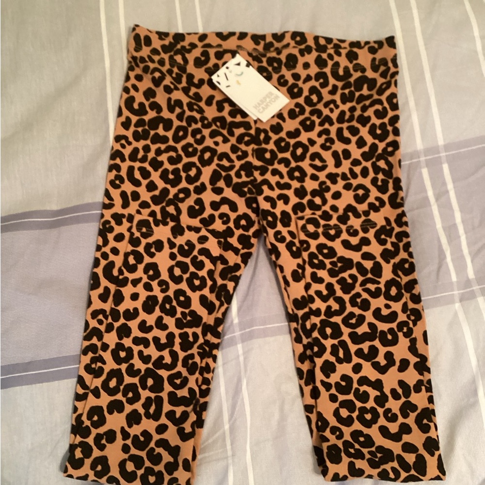 Girls Tan Leopard Leggings size 8 NWT